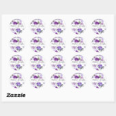 Sticker Rond Fleurs violettes violettes Lilac Violet Élégantes (Feuille)