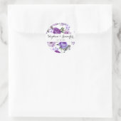 Sticker Rond Fleurs violettes violettes Lilac Violet Élégantes (Sac)