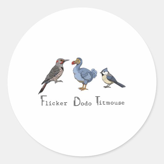 Sticker Rond Flickr Dodo Titmouse Funny (Devant)