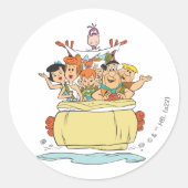 Sticker Rond Flintstones Family Roadtrip (Devant)