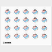 Sticker Rond Flippin Fantastic Funky Dolphin Pun (Feuille)