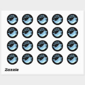 Sticker Rond Flippin Fantastic Funky Dolphin Pun Dark BG (Feuille)