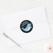 Sticker Rond Flippin Fantastic Funky Dolphin Pun Dark BG (Enveloppe)
