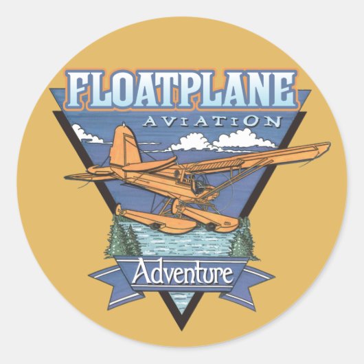 Sticker Rond Floatplane Aviation Adventure (Devant)