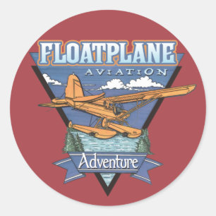 Sticker Rond Floatplane Aviation Adventure