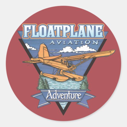 Sticker Rond Floatplane Aviation Adventure (Devant)