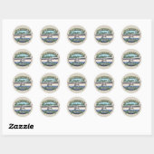 Sticker Rond Floatplane Aviation Wilderness Adventure (Feuille)