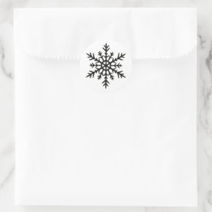 Sticker Rond Flocon de neige à l'encre – Dessin géométrique sub