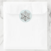 Sticker Rond Flocon de neige argenté 3D Noël bleu (Sac)