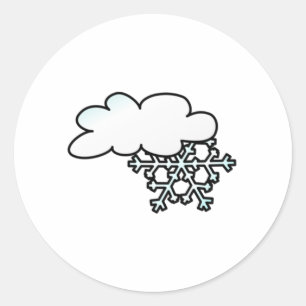 Sticker Rond Flocon de neige avec le nuage