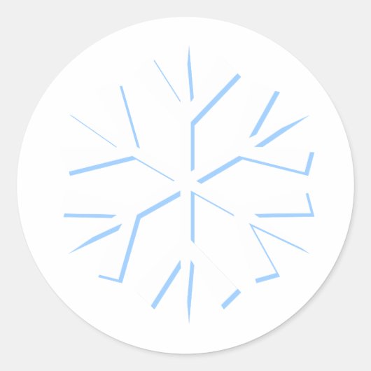 Sticker Rond Flocon de neige, blanc (Devant)