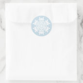 Sticker Rond Flocon de neige blanc (bleu givré) (Sac)