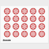 Sticker Rond Flocon de neige blanc (Cranberry) (Feuille)