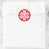 Sticker Rond Flocon de neige blanc (Cranberry) (Sac)