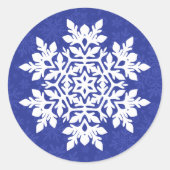 Sticker Rond Flocon de neige blanc (minuit) (Devant)