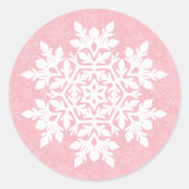 Sticker Rond Flocon de neige blanc (Sucre Blush) (Devant)
