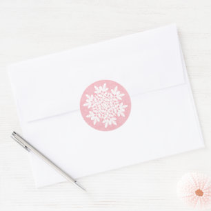 Sticker Rond Flocon de neige blanc (Sucre Blush)