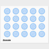 Sticker Rond Flocon de neige, Bleu (Feuille)