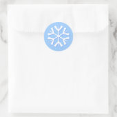 Sticker Rond Flocon de neige, Bleu (Sac)