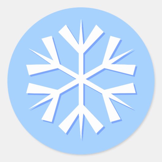Sticker Rond Flocon de neige, Bleu (Devant)