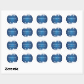 Sticker Rond Flocon de neige bleu blanc mariage d'hiver Enregis (Feuille)
