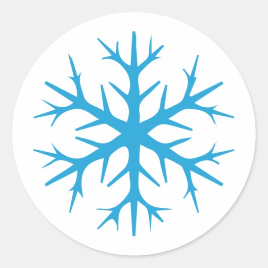 Sticker Rond Flocon de neige congelé Motif Flocon de neige Floc (Devant)