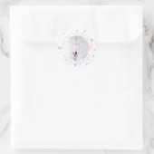Sticker Rond Flocon de neige d'argent et violet 1er anniversair (Sac)
