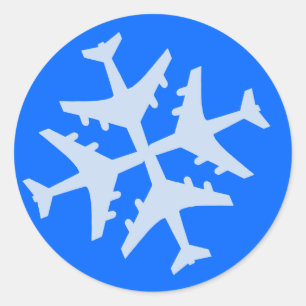Sticker Rond Flocon de neige d'avion