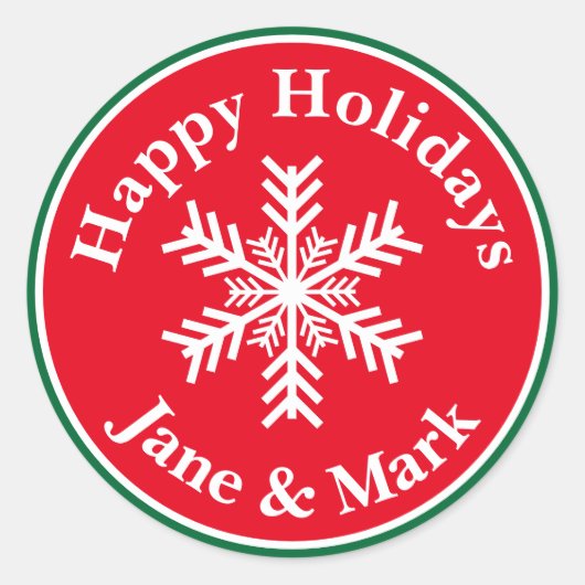 Sticker Rond Flocon de neige de Noël (Devant)