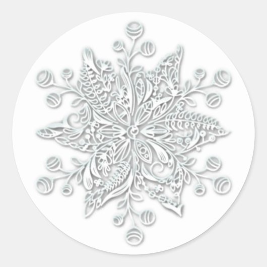 Sticker Rond Flocon de neige de Noël élégant (Devant)