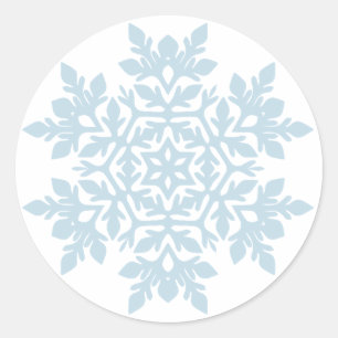 Sticker Rond Flocon de neige élégant (bleu givré)