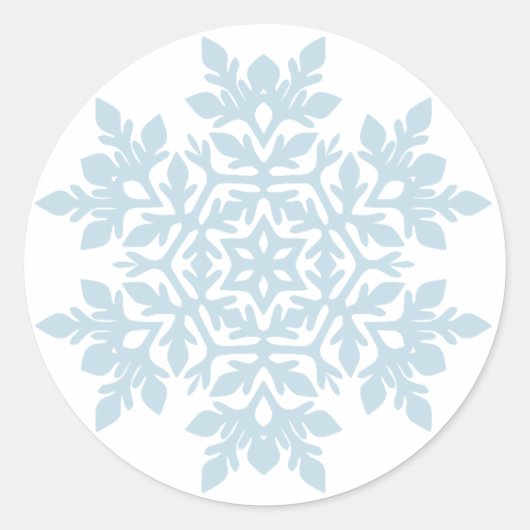 Sticker Rond Flocon de neige élégant (bleu givré) (Devant)