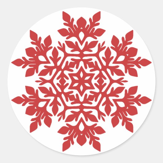 Sticker Rond Flocon de neige élégant (Cranberry) (Devant)
