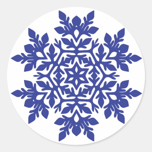 Sticker Rond Flocon de neige élégant (minuit) (Devant)
