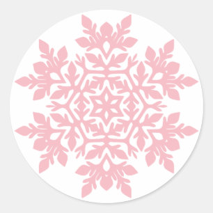 Sticker Rond Flocon de neige élégant (rougissement sucré)