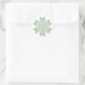 Sticker Rond Flocon de neige élégant (Sage Pine) (Sac)