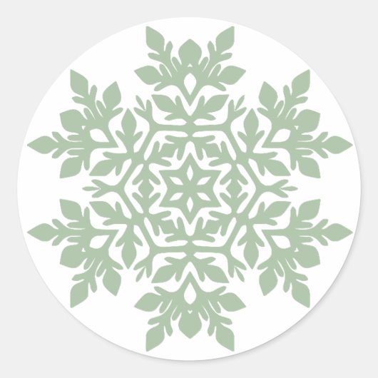 Sticker Rond Flocon de neige élégant (Sage Pine) (Devant)
