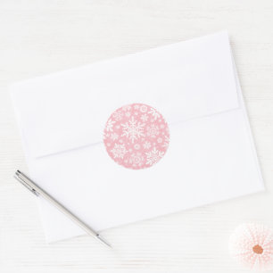 Sticker Rond Flocon de neige élégant (Sucre Blush)