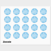 Sticker Rond Flocon de neige (en bleu) (Feuille)