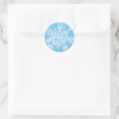 Sticker Rond Flocon de neige (en bleu) (Sac)