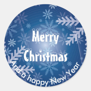 Sticker Rond Flocon de neige gelé Joyeux Noël