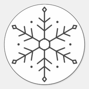 Sticker Rond Flocon de neige géométrique dans un cercle en lign