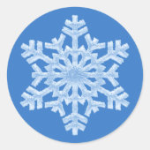 Sticker Rond Flocon de neige glacé bleu Icy Noël hiver (Devant)
