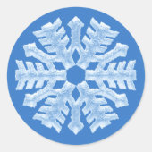 Sticker Rond Flocon de neige glacé bleu Icy Noël hiver (Devant)
