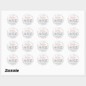 Sticker Rond Flocon de neige Hiver 1er anniversaire (Feuille)