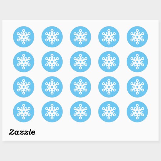 Sticker Rond Flocon de neige mignon (Feuille)