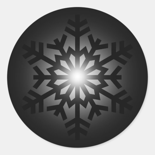 Sticker Rond Flocon de neige noir scintillant (Devant)