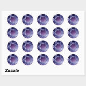 Sticker Rond Flocon de neige pourpre (Feuille)