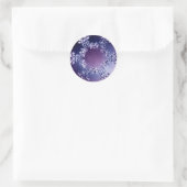 Sticker Rond Flocon de neige pourpre (Sac)