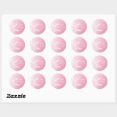 Sticker Rond Flocon de neige rose Enveloppe de mariage d'hiver (Feuille)